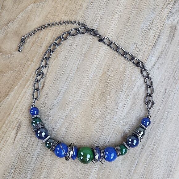 🩵Premier "Dive In" Blue & Green Necklace - Picture 3 of 11